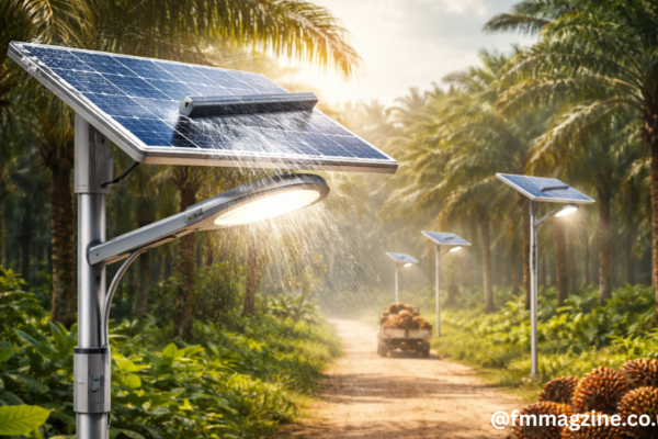 self cleaning street light palm oil